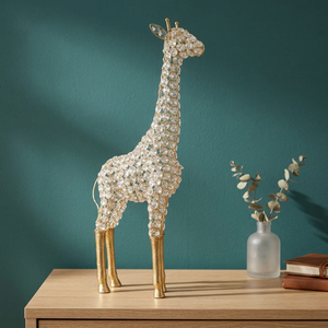 Figurine de girafe en cristal, décoration en verre faite à la main, sculpture de table style Hollywood Glamour pour salon - Product Image 5