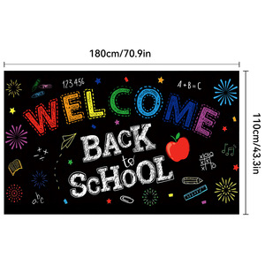 Decoración para Fiesta de Regreso a Clases, Caja de Lápices con Diseño de Caramelo de Dibujos Animados Multicolor, Bandera Colgante para Puerta con Foto, Banners OEM ODM - Product Image 3