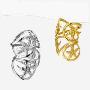 Innovative Unique Niche Design Starfish Ring Light Luxury Exquisite Unisex's Stainless Steel Rings Trendy Jewelry for Daily Wear - Product Image 2