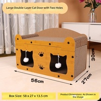 Nouveau grattoir pour chat intégré avec nid, style japonais, en panneau de densité et carton ondulé, utilisable toute l'année, pour salon, sans déversement.