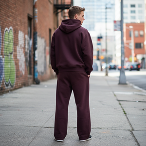 Set Tuta in <span class=keywords><strong>Felpa</strong></span> Francese Personalizzabile, <span class=keywords><strong>Felpa</strong></span> <span class=keywords><strong>e</strong></span> Pantaloni Oversize in 100% Cotone, Abbigliamento Streetwear da Uomo - Product Image 2