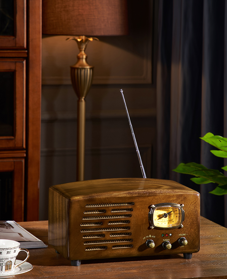 Classic design type portable vintage retro wooden FM radio with high quality