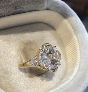 แหวนเพชรแกะสลักแบบเก่า9K 10K 14K 18K PT โรสเหลืองทองคำขาว/อัญมณีผลิตจากโรงงาน - Product Image 2