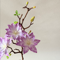 Fleur artificielle en soie Lotus Magnolia, toucher réaliste, en mousse PU, faite à la main, pour vase, arrangement floral de mariage, vente en gros d'usine