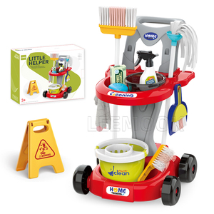 Zhorya Jouets de nettoyage d'imitation avec aspirateur, <span class=keywords><strong>chariot</strong></span> d'outils de ménage, kit de jeu - Product Image 1