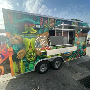 US standard outdoor mobile fast food carts kiosk ice cream vending food truck hot dog food trailer truck for sale