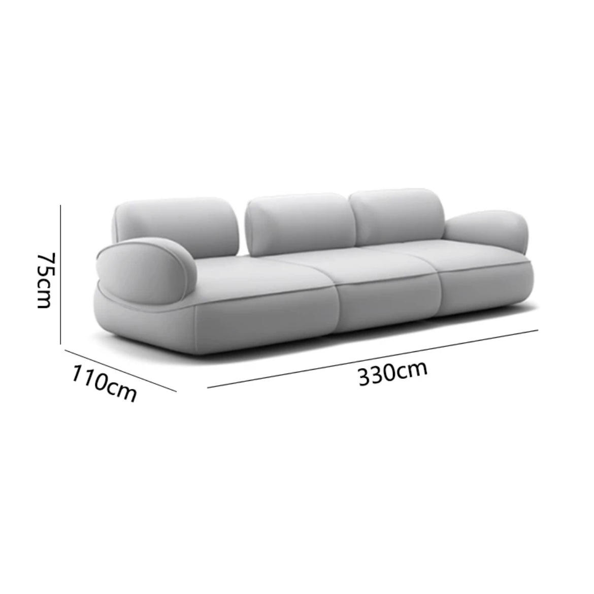 Chenille 3,3 m [Trois sièges, trois dossiers]