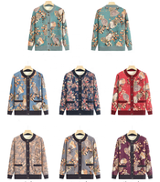 Nouveauté automne et hiver impression cardigan tricoté épais pour femmes chez la mère âgée robe chaude lâche vieille dame manteau
