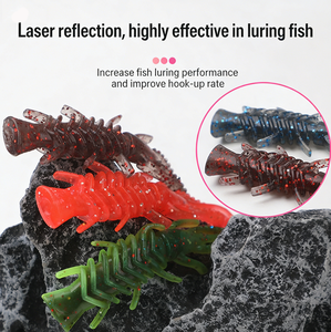 Leurre souple crevette en gros 6,3 cm <span class=keywords><strong>2</strong></span>,1 g, leurre souple crevette submergée, faux leurre biomimétique crevette, ver souple - Product Image 3