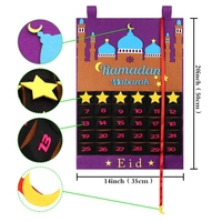 Décorations du Ramadan Calendrier du Ramadan 30 jours Eid Mubarak suspendu feutre compte à rebours calendrier de l'Avent pour les enfants