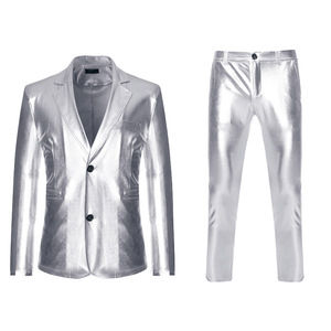 Abiti da uomo in <span class=keywords><strong>oro</strong></span> lucido 2 pezzi (Blazer + pantaloni) Terno Masculino Fashion Party DJ Club Dress Tuxedo Suit Men Stage Singer Clothes - Product Image 3