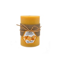 Bougie ronde en cire d'abeille pure, 1 mèche, lot de 4, durée de combustion de 140 heures, décoration de mariage et de maison