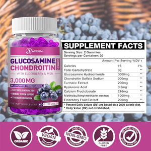 Gomitas de Glucosamina y Condroitina a Bajo Precio, Apoyan la Función Articular, Gomitas de Vitaminas con Saúco, Cúrcuma, Movilidad y Calcio - Product Image 2