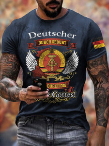 T-shirt pour homme en coton 100% imprimé sur mesure, col rond, manches courtes, tee-shirt graphique, vêtement décontracté pour tous les jours - Product Image 2
