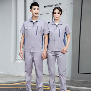 Ropa de trabajo de manga corta caliente <span class=keywords><strong>para</strong></span> hombres y mujeres chaqueta de trabajo de construcción <span class=keywords><strong>pantalones</strong></span> uniformes de ropa industrial personalizados - Product Image 6