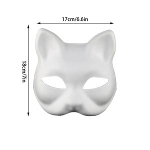 Nuova maschera da ballo maschera per feste di Halloween maschera per volpi fatti da te maschera per gatti Anime dipinti a mano - Product Image 4