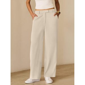Pantalon large pour femme, taille haute, coupe ample, décontracté, pour le travail ou le bureau, infroissable - Product Image 2