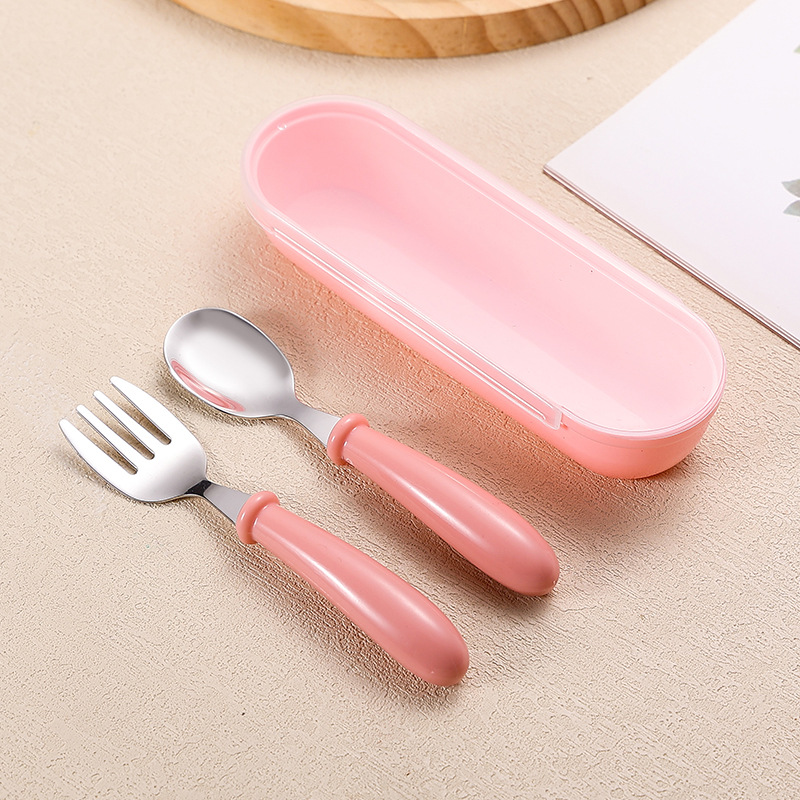 Coffret fourchette et cuillère rose