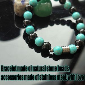 Bracelet en pierre naturelle avec perles de verre colorées – Équilibre vie-travail – Vente directe usine – Taille ajustable - Product Image 3