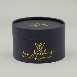 Caja Redonda para Cosméticos con Forro Biodegradable a Prueba de Aceite, Impresa Personalizada, Tubo de Cartón Kraft Negro para Empaque de Barra de Champú - Product Image 2