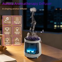 Diffuseur d'arômes Mountain View Aurora 300 ml, humidificateur ultrasonique, lumière de nuit à dégradé de couleurs, diffuseur d'huiles essentielles portable USB