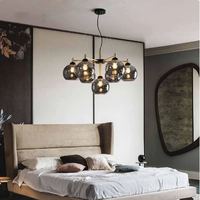 Lustre en verre moderne, luminaire suspendu pour la décoration de la maison, salon, salle à manger, lampe suspendue