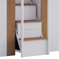 Meubles de lit modernes pour appartement, lits superposés pour dortoir étudiant, casiers au sol, espace d'étude et étagères