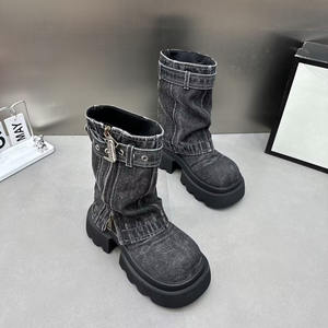 Botas de nieve nuevas para mujer, otoño/primavera invierno 2026, con forro de piel sintética, suela de goma, tacón grueso, aumento de altura, cálidas - Product Image 4