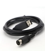 Alta calidad CH340C chip DIN 5PIN macho/hembra a Serial RS232 USB teclado convertidor adaptador recto a través del cable de conexión