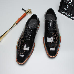 Zapatos Oxford Cuadrados de Cuero Italiano de Alta Gama, Diseño Exquisito Hecho a Mano, Apariencia Formal Elegante, Antideslizantes y Desodorantes - Product Image 2