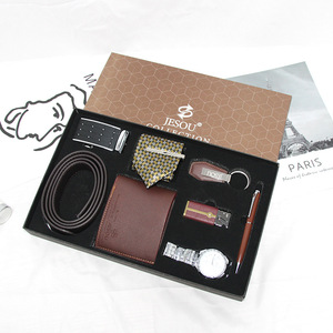 Caja de Regalo Ejecutiva de Lujo <span class=keywords><strong>para</strong></span> Hombre, 8 en 1, con Cartera, Cinturón, Corbata, Llavero, Reloj, Encendedor, Perfume y Bolígrafo, <span class=keywords><strong>para</strong></span> Clientes - Product Image 3