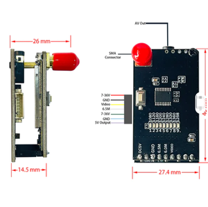 โมดูลรับสัญญาณวิดีโอ 1.2G FPV VRX พร้อมเอาต์พุต AV ตัวรับสัญญาณภาพและเสียงระยะไกลสำหรับโดรน FPV - Product Image 6
