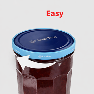 Couvercle de mise en conserve 82 mm à ouverture facile par torsion, avec ensemble de bocaux en verre (lot de <span class=keywords><strong>8</strong></span>) hexagonaux de qualité alimentaire, OEM ODM <span class=keywords><strong>pour</strong></span> sauce chili, miel, confiture - Product Image 2