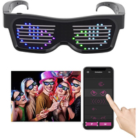 Lunettes intelligentes amusantes pour fête avec écran LED clignotant, contrôle par application, lunettes lumineuses pour rave avec animation de texte graffiti DIY, rythme