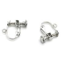 Clip de boucle d'oreille à vis plaqué or 18 carats en acier inoxydable, vente en gros, accessoires de bijoux à bricoler soi-même