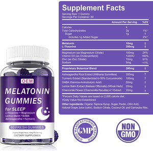 Ausreson OEM 60 pièces adulte <span class=keywords><strong>nuit</strong></span> sommeil aide mélatonine vitamines gommeuses pour les nouveau-nés et les femmes enceintes - Product Image 3
