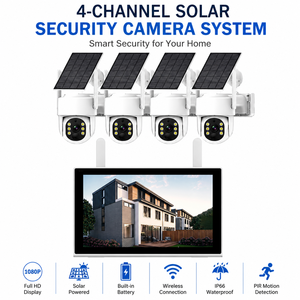 <span class=keywords><strong>Kit</strong></span> de système de caméra de sécurité solaire <span class=keywords><strong>sans</strong></span> <span class=keywords><strong>fil</strong></span> à écran tactile 4CH/8CH avec moniteur NVR, caméras de <span class=keywords><strong>surveillance</strong></span> <span class=keywords><strong>sans</strong></span> <span class=keywords><strong>fil</strong></span> HD 4MP - Product Image 1