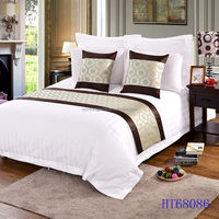 Ensemble de literie d'hôtel personnalisé 4 pièces, housse de couette, drap, taie d'oreiller, pour maison d'hôtes, hôtel, location de vacances