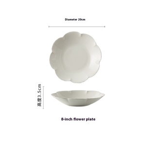 Vajilla de cerámica creativa de plato hondo de gran capacidad de estilo chino blanco puro. El restaurante del hotel adopta un estilo minimalista - Product Image 6