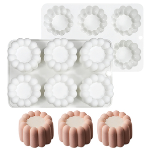 Moule à pâtisserie en silicone 3D en forme de fleur, moule à fleurs à 6 cavités pour mousse, gâteau, pâtisserie, gelée, bonbons, dessert et artisanat fait main - Product Image 2