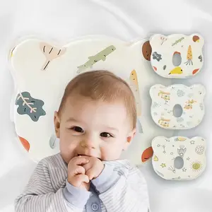 Travesseiro de bebê com certificação CPC, travesseiro de malha de 200 TC de espuma de memória de algodão lavável para recém-nascidos, estilo coreano