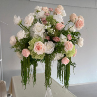 Boules de fleurs artificielles en soie blanche pour mariage, centre de table, arrangement de centre de table en roses, décoration