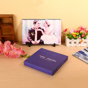 SH-04 8x1 2Inch/20X30Cm Hình Chữ Nhật Hình Dạng Thăng Hoa Trống Slate Rock Khung Ảnh/Đá Thủ Công Với Chủ Nhựa - Product Image 2