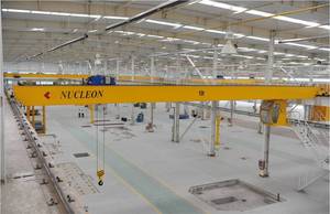 Grúa de <span class=keywords><strong>puente</strong></span> aérea europea de doble haz de alta resistencia 5T 10t 15T 20t 30t 50t 80t Elevación de elevación de espacio libre bajo - Product Image 2