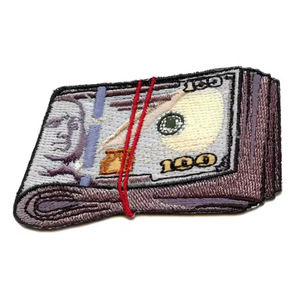ドル紙幣記号刺Embroideryパッチマネーバッグマネーシンボル鉄パッチ