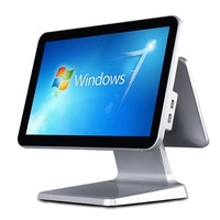 Terminal POS I3 I5 en Oferta, Pantalla Táctil de 15+9.7 Pulgadas, Software EPOS Todo en Uno, Sistema POS con Doble Pantalla y Facturación en Windows
