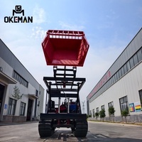 OKEMAN Nouveau Design Dumper sur Chenilles Diesel Euro 5 à Conduite à Gauche 5 Tonnes Renforcé pour la Montée en Pente, Utilisation Agricole/Construction, Moteur Huichai