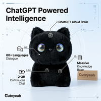 Cuteyeah İnteraktif Peluş Oyuncak Işıklı LED Gözlü Konuşan Doldurulmuş Hayvan Peluş Oyuncak PP Pamuk Dolgulu Yumuşak Sarılabilen Oyuncak 31-50cm