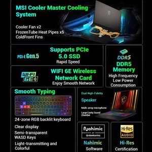 Ordinateur <span class=keywords><strong>portable</strong></span> <span class=keywords><strong>gamer</strong></span> <span class=keywords><strong>MSI</strong></span> 7945HX, processeur RTX5060/5070, écran 16 pouces 2.5K, <span class=keywords><strong>portable</strong></span>. - Product Image 3