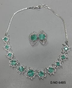 Conjunto de Collar de Latón Chapado en Rodio de Primera Calidad con Circonitas Cúbicas para Mujer, Joyería de Moda para Bodas, Compromisos y Fiestas - Product Image 4